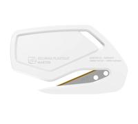 MARTOR SECUMAX PLASTICUT Couteau de sécurité/coupe-film, Couteau jetable sans changement de lame, Ergonomique - Lame inoxydable à revêtement TiN, Tranchant sûr pour films et papier, 10 pièces
