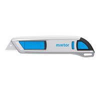 MARTOR SECUNORM 500 Cutter de Sécurité, Rétraction Lame, Aluminium, 17 mm | 17 mm profondeur, droitier & gaucher, cutter professionnel, lame arrondie 2 positions. No. 50000110.02
