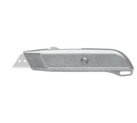MARTOR SECUNORM MULTISAFE Cutter de Sécurité, Manche Zinc, Non Laqué | Curseur 1 côté, lame 2 positions, carton & film, sols PVC, détectable aux rayons X. No. 8152.19