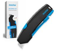 MARTOR SECUPRO 425 Cutter de Sécurité, 15 mm Prof. Coupe, Carton 2 Couches | Rétraction auto., cutter professionnel, droitier & gaucher, poignée pince ergonomique. No. 425095.02