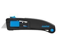 MARTOR SECUPRO MAXISAFE Cutter de Sécurité, Rétraction Lame, Plastique | Curseur 3 côtés, lame trapézoïdale, rétraction auto., carton & film, droitier & gaucher. No. 10130610.02