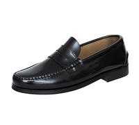 Marttely Castellanos Artesanos Penny Mocassins avec semelles en cuir - Fabriquées à la main en Espagne, Noir , 41 EU