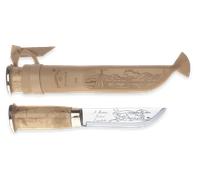 Marttiini Couteau Lapp 240 acier inoxydable/bouleau madré/cuir 240010