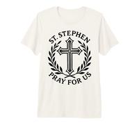 Martyr diacre catholique Saint Stephen Pray for Us T-Shirt Haut de Gamme