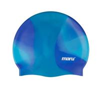Maru Multi-Coloured Silicone Swim hat, Unisex, One Size Fits Most, Blue Shades