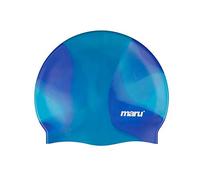 Maru Multi-Coloured Silicone Swim hat, Unisex, One Size Fits Most, Blue Shades