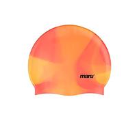 Maru Multi-Coloured Silicone Swim hat, Unisex, One Size Fits Most, Orange Shades