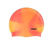 Maru Multi-Coloured Silicone Swim hat, Unisex, One Size Fits Most, Orange Shades