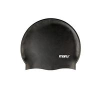 Maru Single-Coloured Silicone Swim hat, Unisex, One Size Fits Most, Black