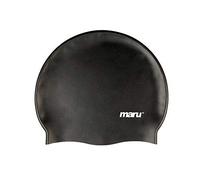 Maru Single-Coloured Silicone Swim hat, Unisex, One Size Fits Most, Black