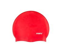 Maru Single-Coloured Silicone Swim hat, Unisex, One Size Fits Most, Red