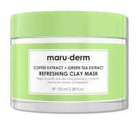 Maruderm Masque d’Argile Rafraîchissant - Détoxifiant & Tonifiant avec Extraits de Café et de Thé Vert - Soin Purifiant & Revitalisant pour le Visage - 100 ML