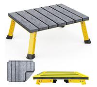 Marudina Marchepied pliable à grande plateforme avec housse en tissu et surface antidérapante, hauteur réglable à 3 niveaux, marchepied pliable en aluminium léger, supporte jusqu'à 0,5 kg - Idéal pour