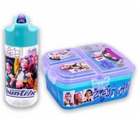 MARUKATSU Kpop Set à croque-monsieur pour enfant avec compartiments et bouteille 410 ml pour garçons et filles | Boîte à sandwich scolaire + bouteille réutilisable