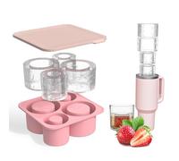MARUKO Bac à Glaçons pour Stanley Cup, Moules à Glaçons pour Gobelets, Bacs à Glaçons en Silicone pour Congélateur, Cocktails, Whisky, Café et Jus de Fruits, Sans BPA, Lavable au Lave-Vaisselle (Rose)