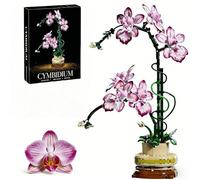 MARUKO Kit de blocs de construction de fleurs d'orchidée, 696 pièces, kit de brique pour plantes artificielles, modèle de collection botanique pour décoration d'intérieur, Nouvel An, excellent cadeau