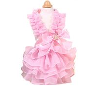 MaruPet Fashion Sweet Puppy Dog Love Jupe princesse imprim e pour chien de compagnie Robe tutu pliss e bretelles Rose S