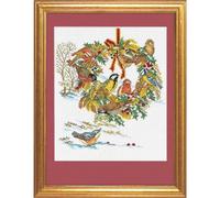 MARUSSIA Eva Rosenstand Kit point de croix Motif couronne et oiseaux 30 x 40 cm