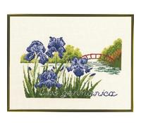 MARUSSIA Eva Rosenstand Kit point de croix Motif pont/fleurs 33 x 25 cm