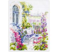 MARUSSIA Magic Needle Zweigart Edition Kit de Broderie au Point de Croix Motif terrasse Confortable 21 x 27 cm