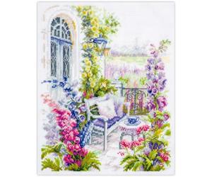 MARUSSIA Magic Needle Zweigart Edition Kit de Broderie au Point de Croix Motif terrasse Confortable 21 x 27 cm