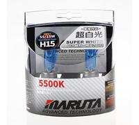 MARUTA Ampoules de phare H15 55/15 W 12 V 5500 K Super White Series Xenon Gaz (E4) avec technologie avancée