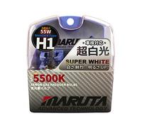 MARUTA SUPER WHITE H1 55W Ampoule Halogène pour feux de route, phares longue portée, Effet Xénon 5500K, verre quartz durable, homologation ECE