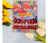 Marvel 12 pièces, Ensemble de stylos multicolores Super Héros Spider-Man, Stylo rotatif multicolore, Ensemble de papeterie, Convient pour les loisirs quotidiens, les cadeaux de remise des diplômes, le