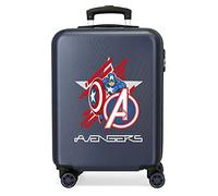 Marvel All Avengers Valise de cabine bleue 38 x 55 x 20 cm rigide ABS fermeture à combinaison latérale 34 L 2,66 kg 4 roues doubles bagage à main