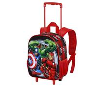 Marvel Avengers Almighty-Sac à dos 3D à Roulettes Petit, Rouge, 26 x 34 cm, Capacité 7 L