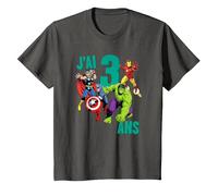 Marvel Avengers Anniversaire 3 Ans T-Shirt, Enfant, Asphalte, 3 Ans