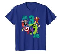 Marvel Avengers Anniversaire 3 Ans T-Shirt, Enfant, Bleu Royal, 8 Ans