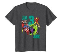 Marvel Avengers Anniversaire 3 Ans T-Shirt, Enfant, Chiné Foncé, 10 Ans