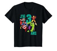 Marvel Avengers Anniversaire 3 Ans T-Shirt, Enfant, Noir, 3 Ans