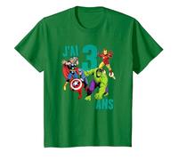 Marvel Avengers Anniversaire 3 Ans T-Shirt, Enfant, Vert Kelly, 4 Ans
