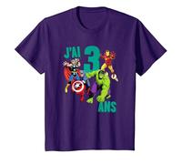 Marvel Avengers Anniversaire 3 Ans T-Shirt, Enfant, Violet, 6 Ans