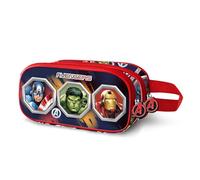 Marvel Avengers Assemble-Trousse 3D Double, Multicolore 22 x 10 cm