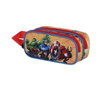 Marvel Avengers Attack-Trousse 3D Double, Rouge, 22 x 10 cm