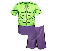 Marvel Avengers Black Panther Spiderman Hulk Boys' Athletic T-Shirt & Mesh Shorts Set