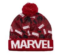 Marvel Avengers - Bonnet d'hiver pour enfants avec PON PON (Numéro, 52, Rouge)