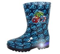 Marvel Avengers Bottes de Pluie Lumineuses pour Garçons Super Héros Wellingtons Iron Man Hulk Captain America Bottes de Pluie Filles Chaussures de Pluie, bleu, 25 EU