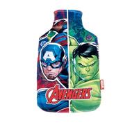 Marvel Avengers Bouillotte D'eau Chaude, Velours Doux au Toucher, Sac D'eau Thor Iron Man Hulk Captain America, Thérapie Froide, Capacité 1,5 L