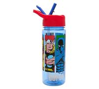 Marvel Avengers Bouteille d'eau pour enfants avec housse anti-poussière intégrée - 500 ml sans BPA - Bouteille d'eau entièrement recyclable avec poignée de transport - Bouteille d'eau d'école avec