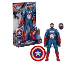 Marvel Avengers Captain America : Brave New World Flight Mode Figurine d'action avec Accessoires, Jouets Super héros de 22 cm pour Enfants à partir de 4 Ans