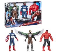 Marvel Avengers Captain America : Brave New World, Titan Hero Series, Ensemble de figurines d'action 5+