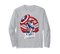 Marvel Avengers Captain America Sam Wilson Pop Art Portrait Manche Longue