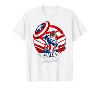 Marvel Avengers Captain America Sam Wilson Pop Art Portrait T-Shirt