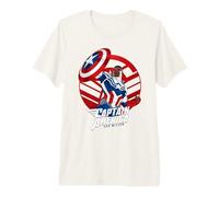 Marvel Avengers Captain America Sam Wilson Pop Art Portrait T-Shirt Haut de Gamme