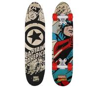 Marvel Avengers Captain America Skateboard en Bois, 61 cm, Planche antidérapante, léger et Stable, 20-50 kg (Marvel Avengers Captain America)