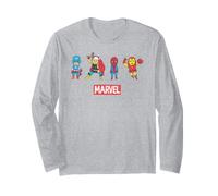 Marvel Avengers Captain America Thor Iron Man Spidey Pop Art Manche Longue